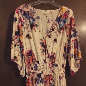 Floral print jumper with wrap style top